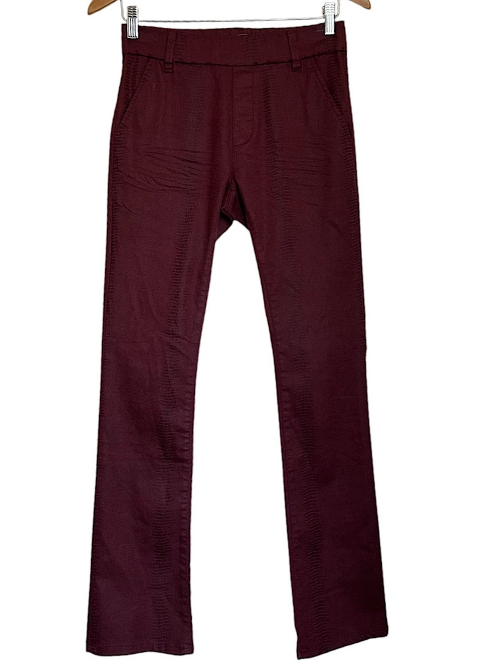 Bevy Flog Nansi Bootleg Flare Pants Merlot Snake Print Women’s Size 24